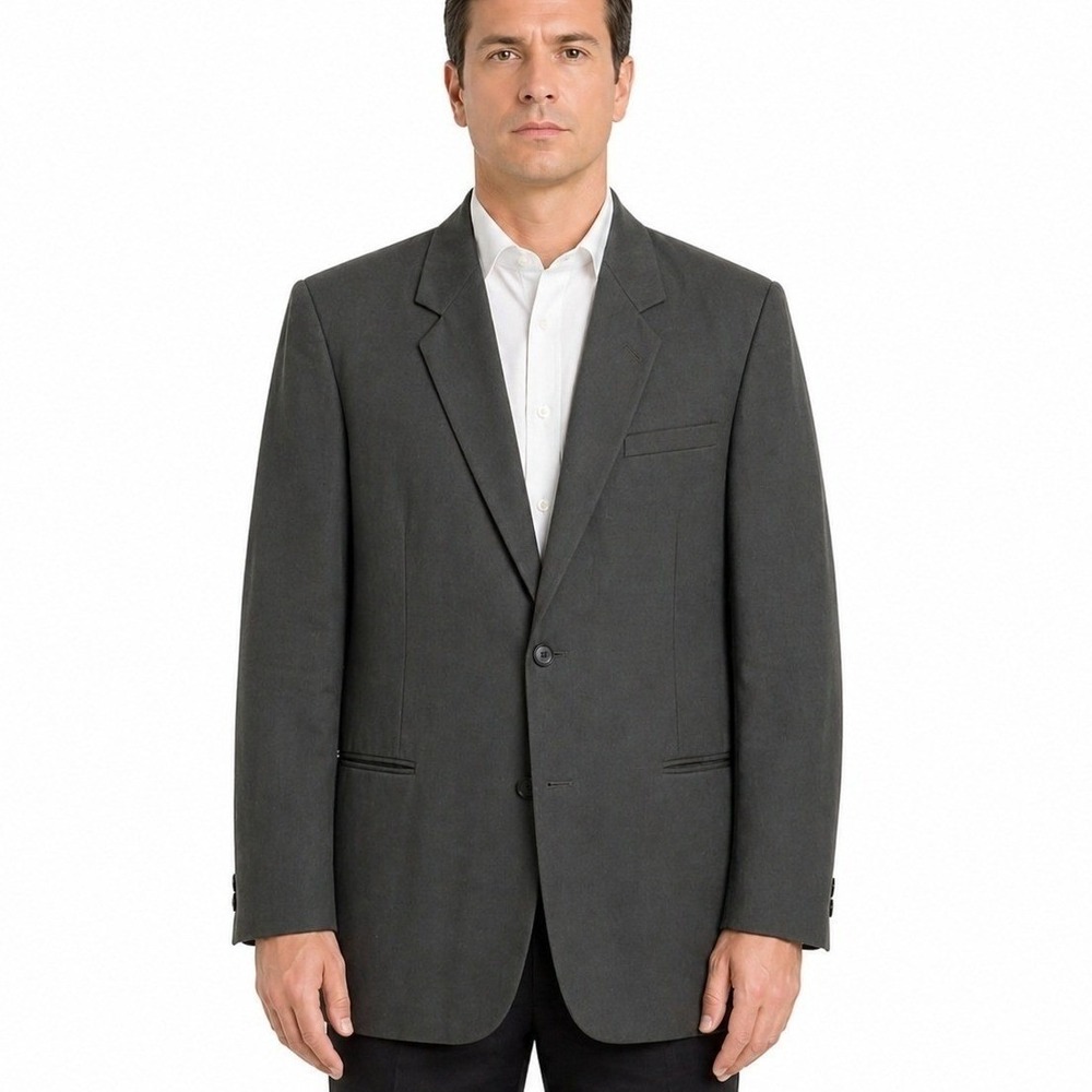 Barry Manufacturing Mens‎ Tuxedo Jacket Black Single Button Peak Lapel Blazer